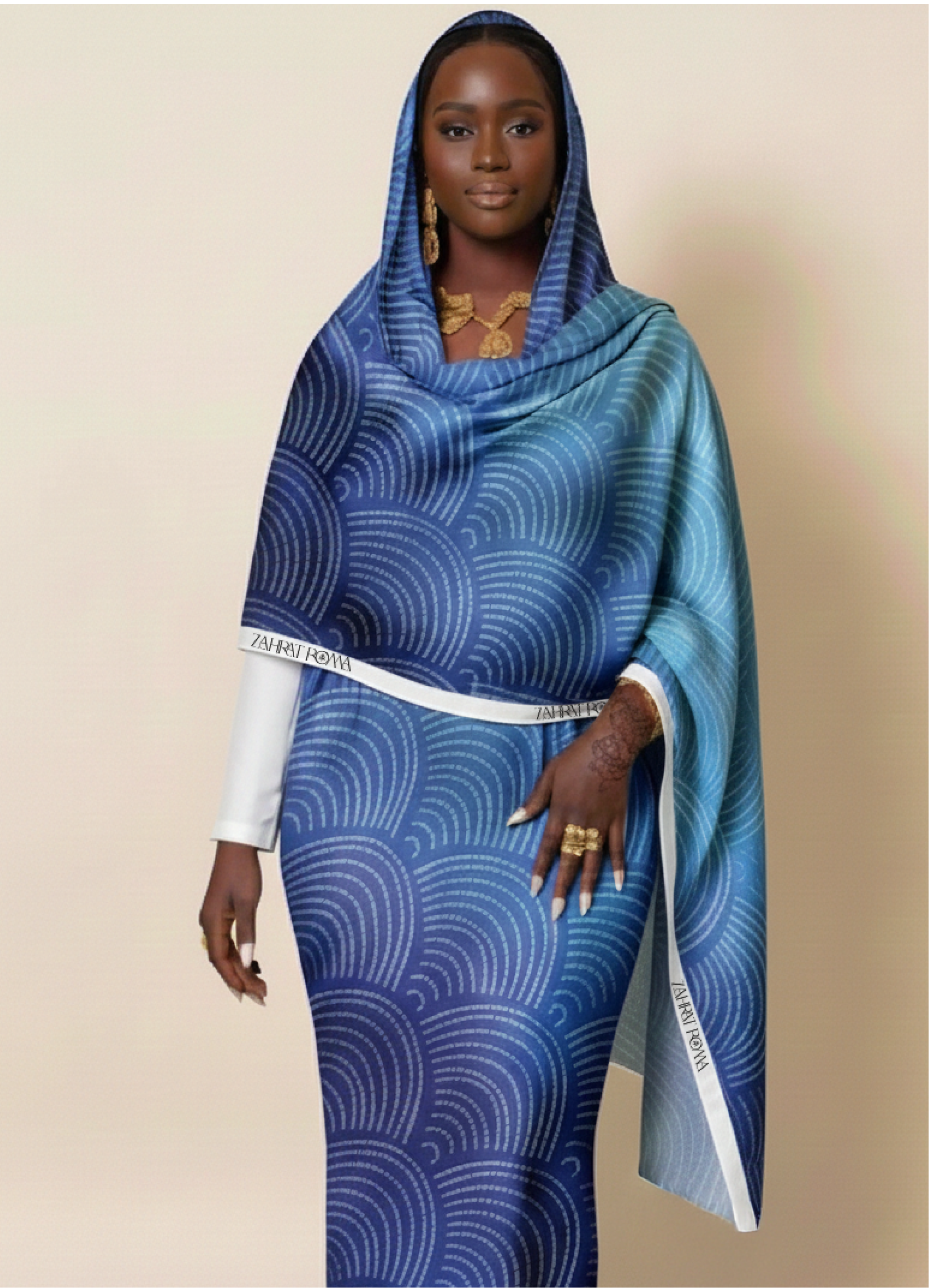 Blue Bandhani Ombre Print