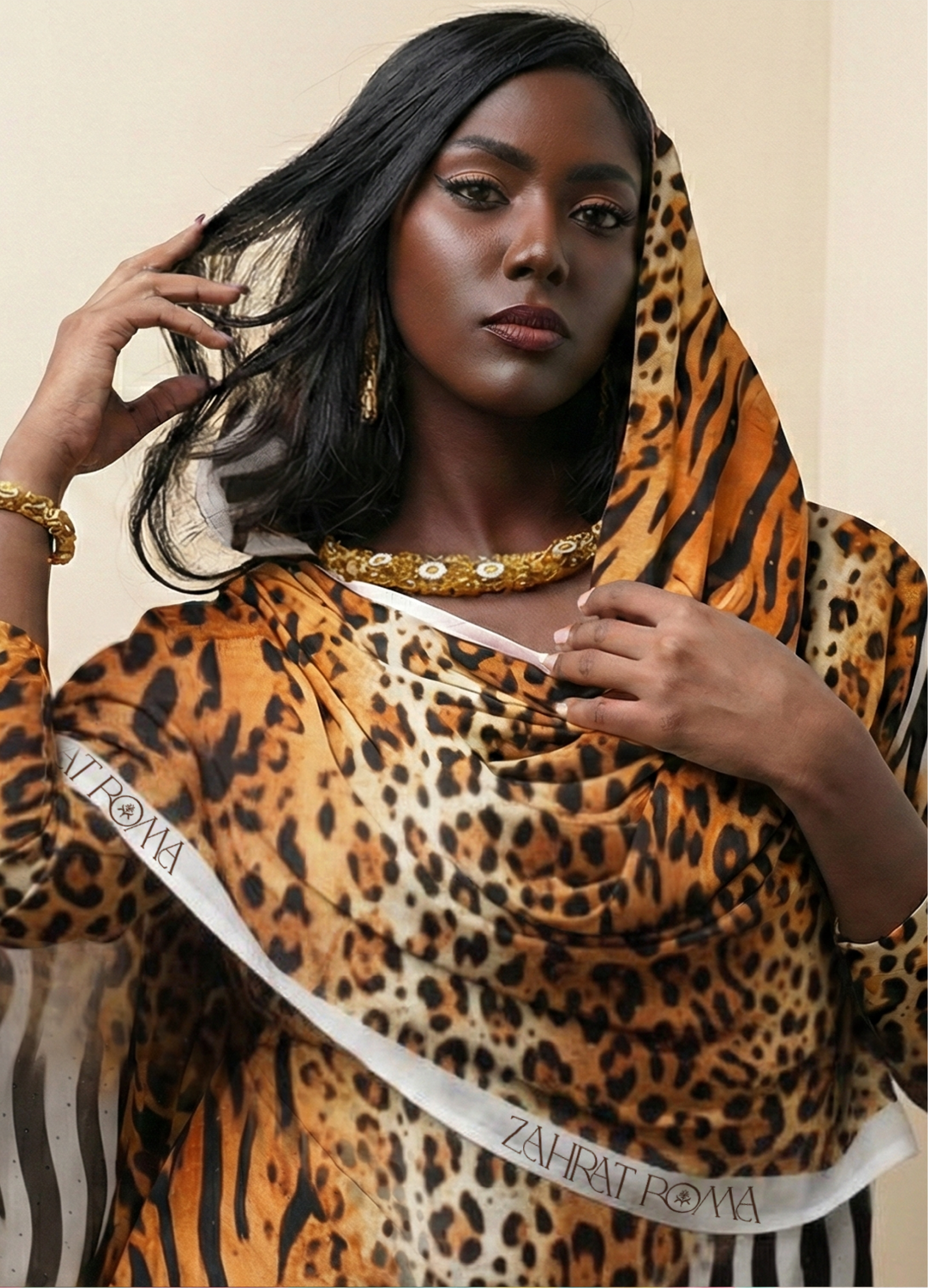 Black & Light Brown Animal Print