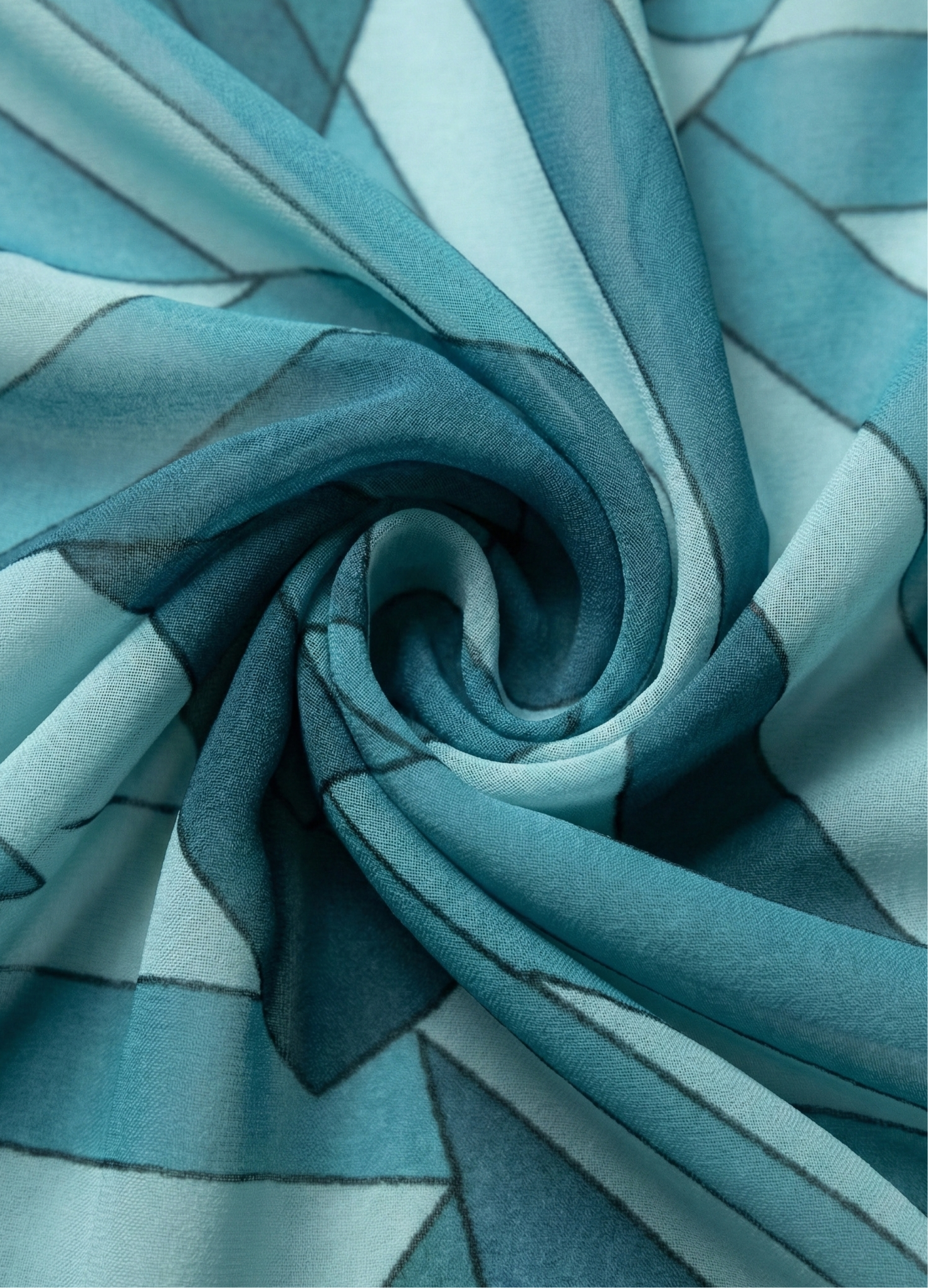 Sea Green & Blue Abstract Print