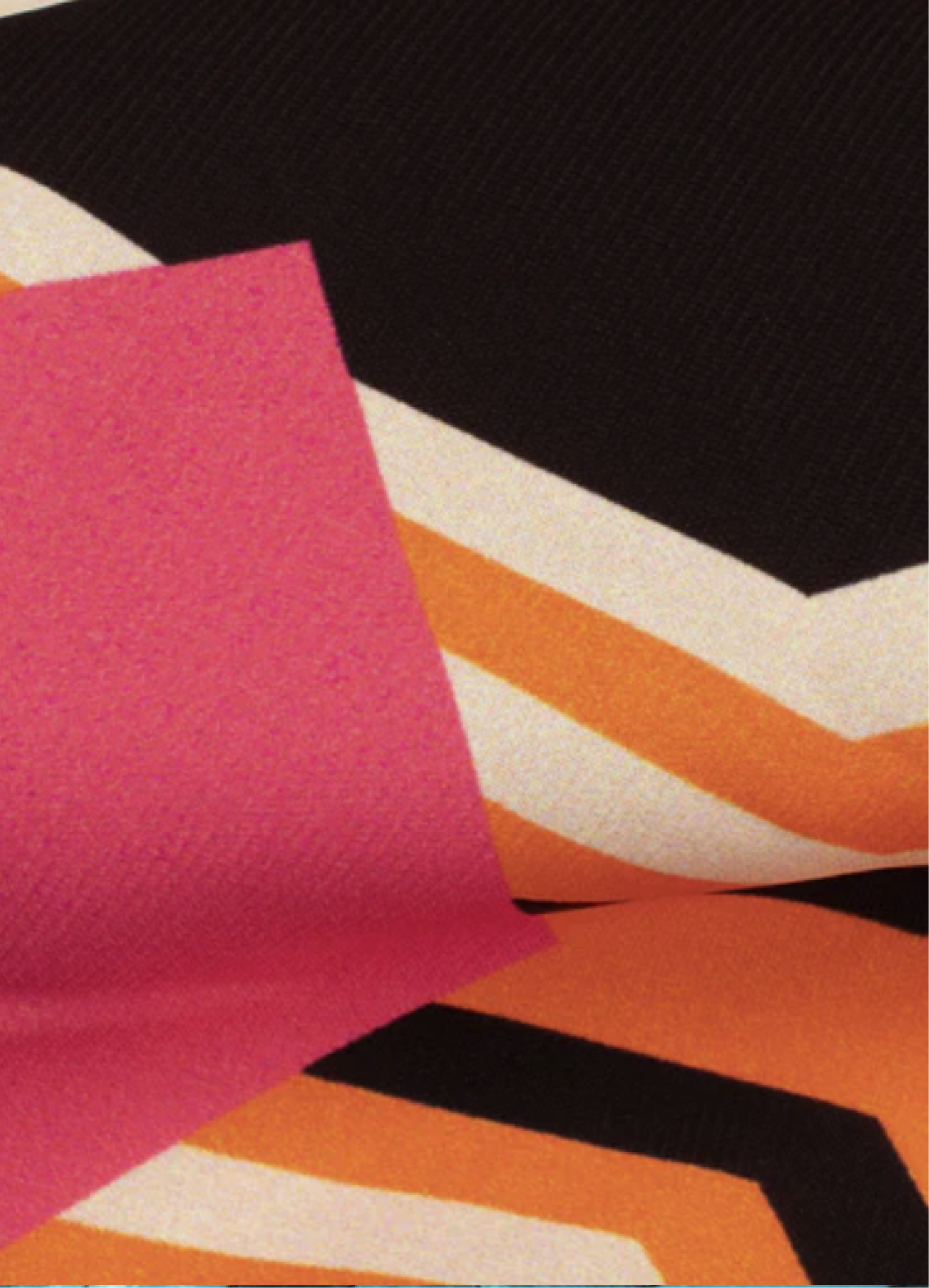 Apricot Orange And Hot Pink Geometric Print