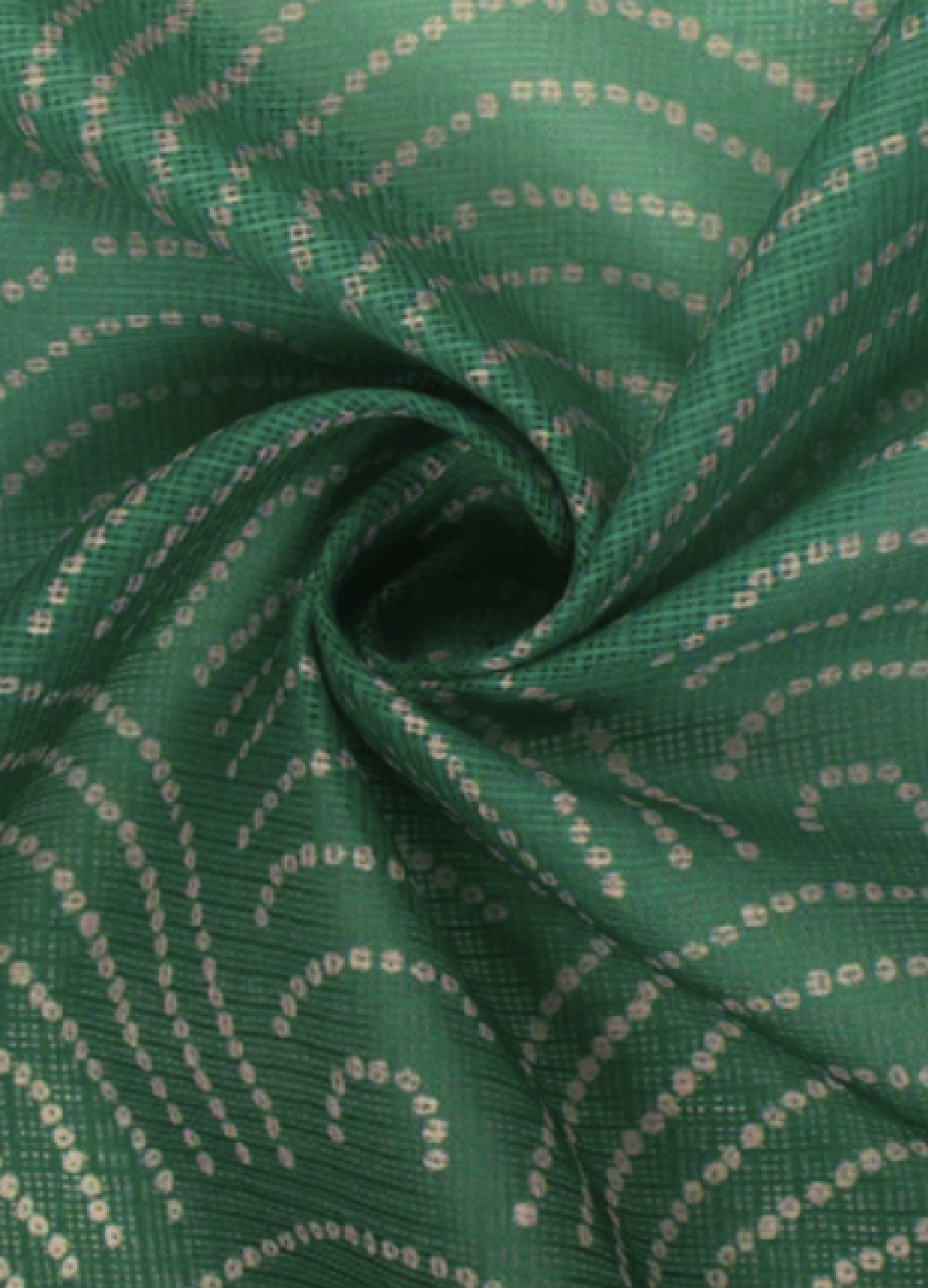 Green Bandhani Ombre Digital Print