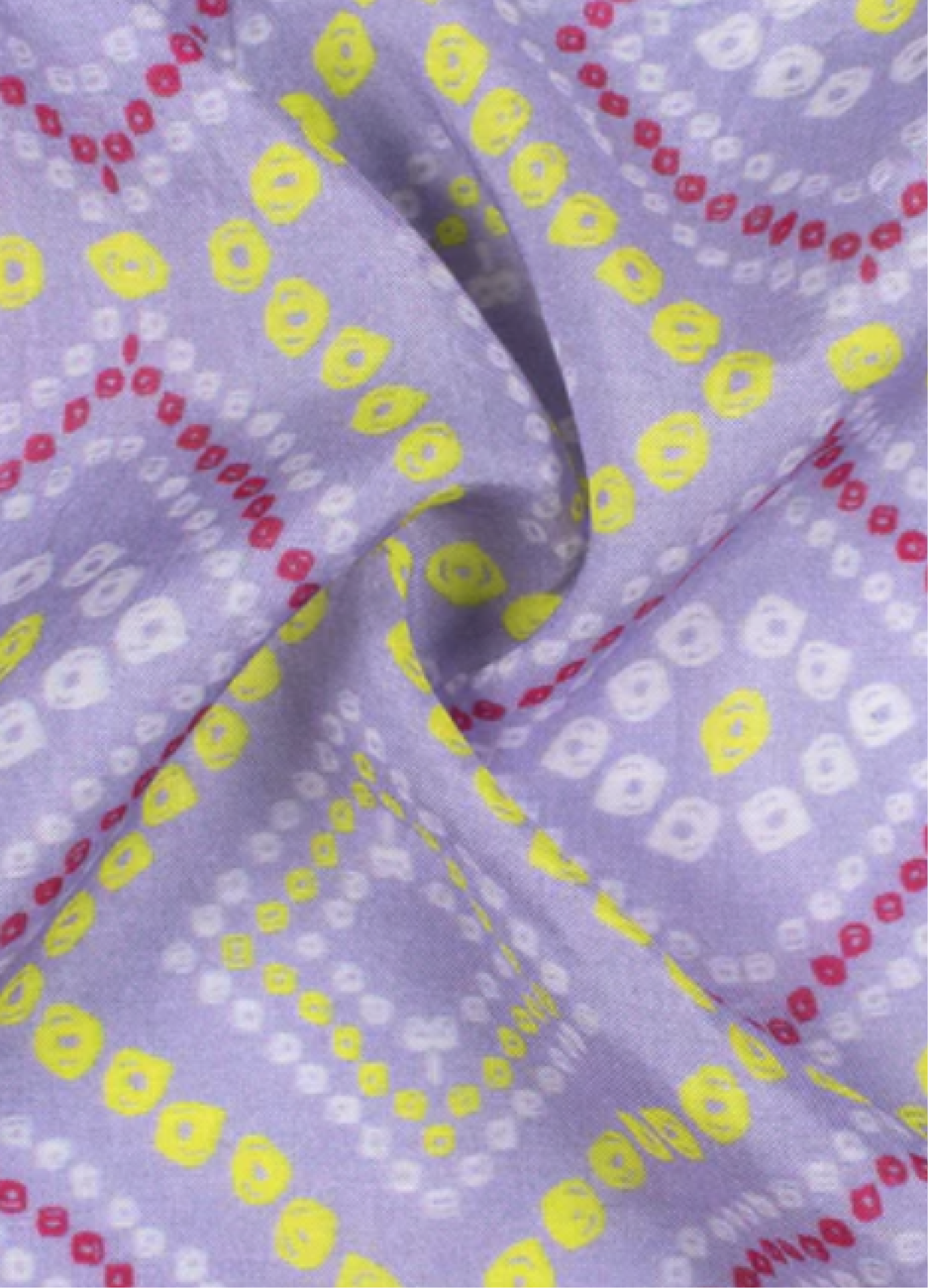 Heather Purple & Lemon Yellow Bandhani Print