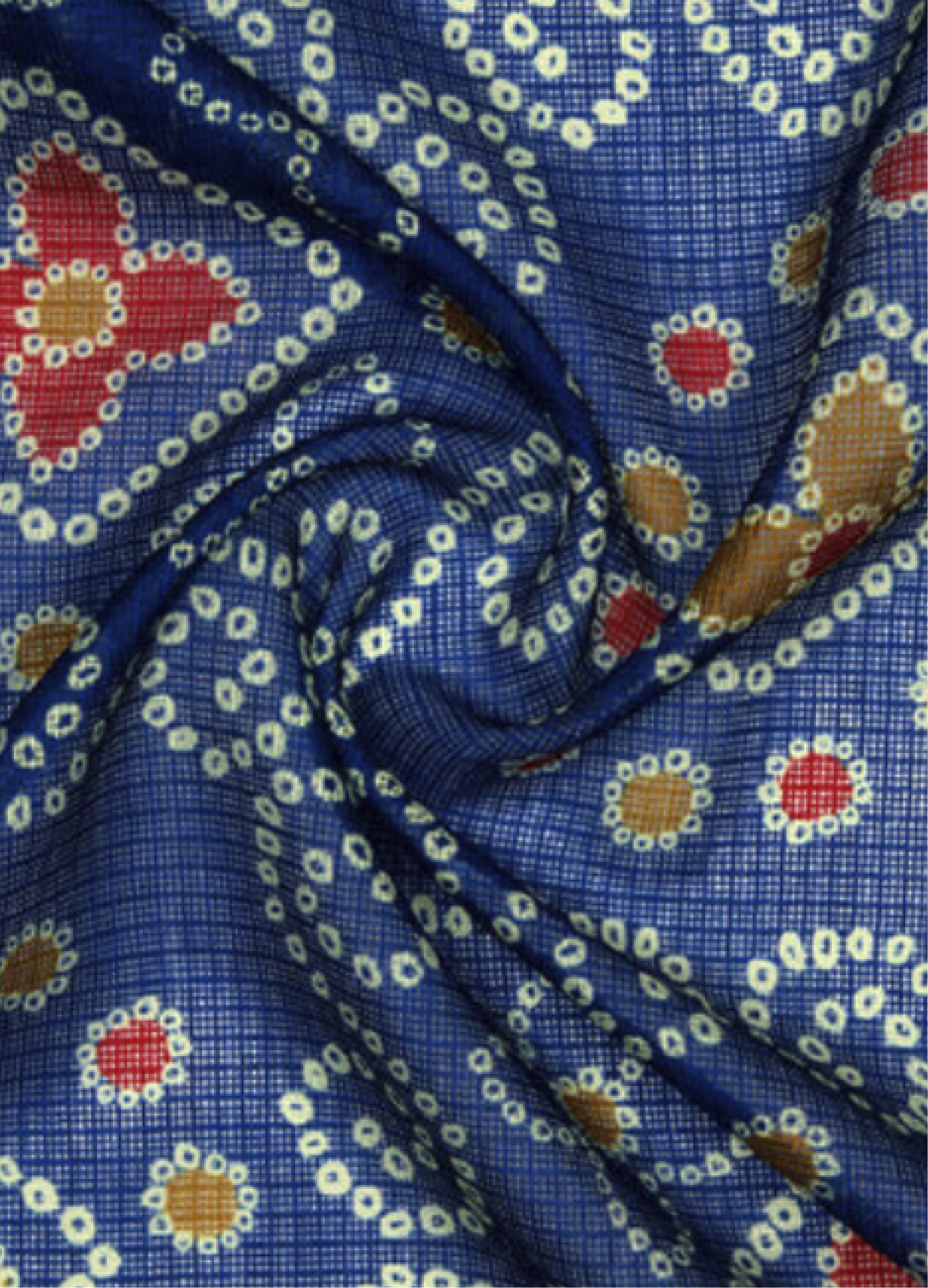 Royal Blue & Red Bandhani Print