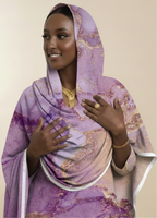 Purple and gold marble print