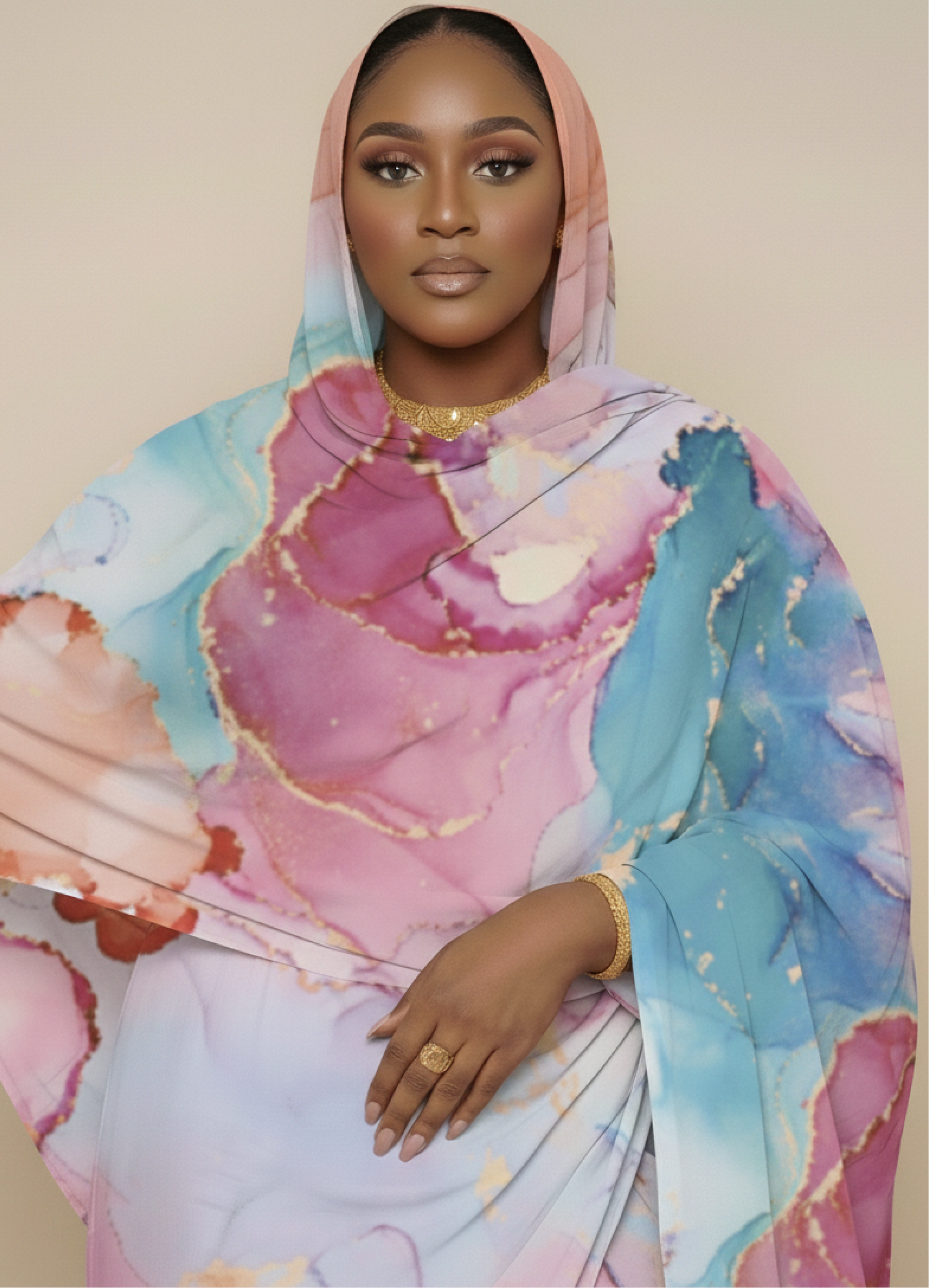 Blue and Pink marble print