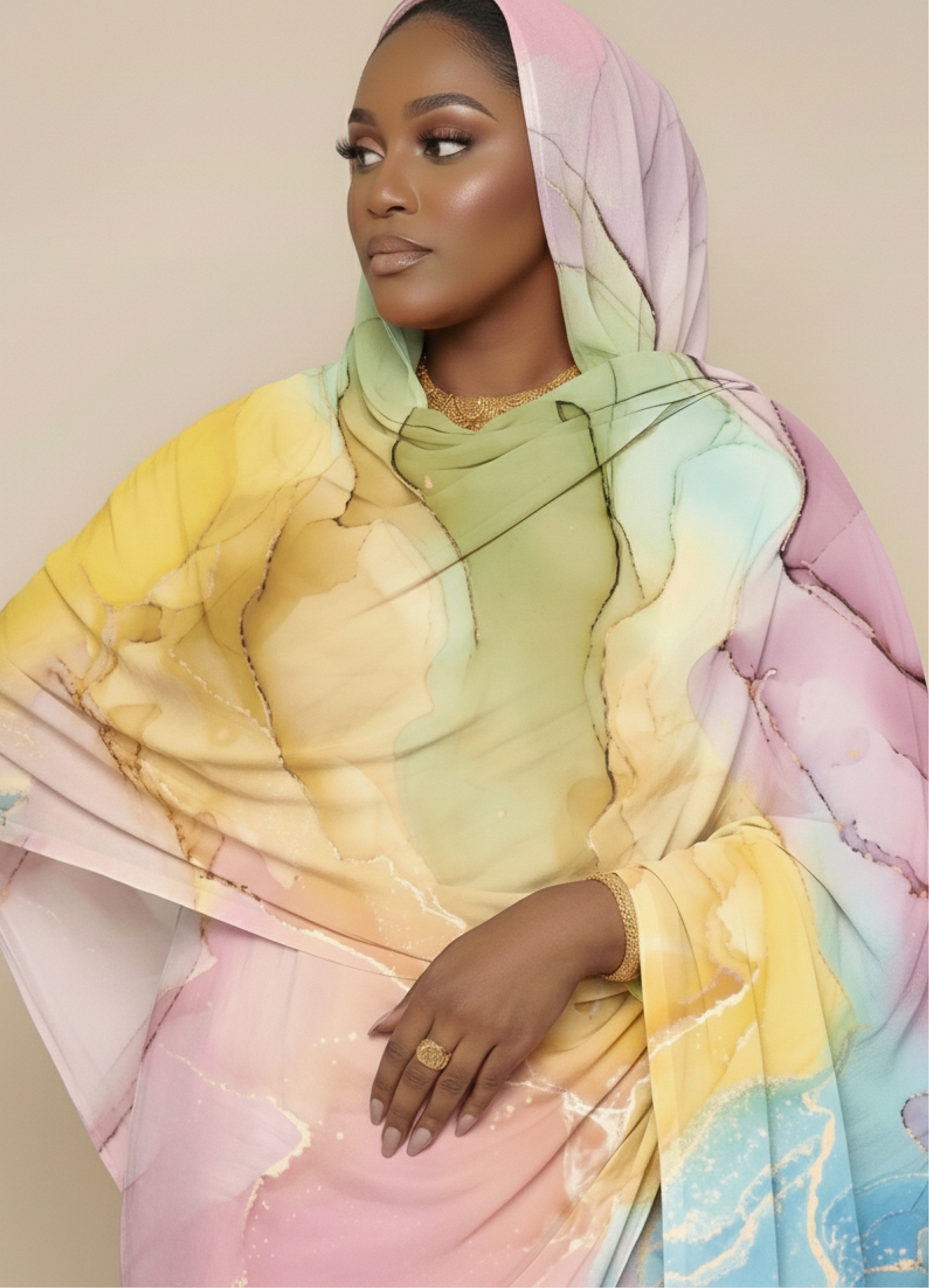 Multicolored marble print