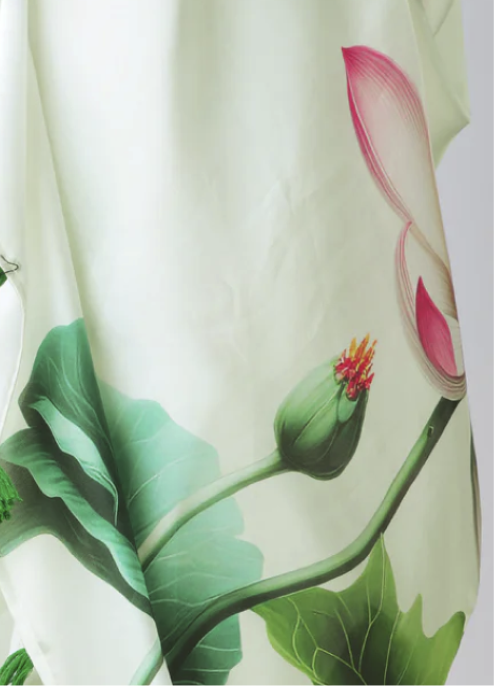 Wearable Art Mint Green Lotus Print