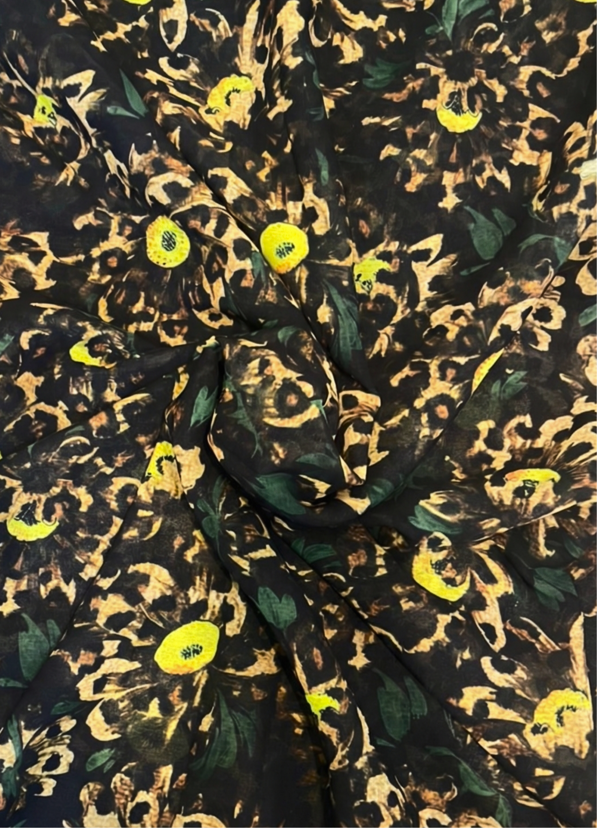 Black & Lime Yellow Animal Print