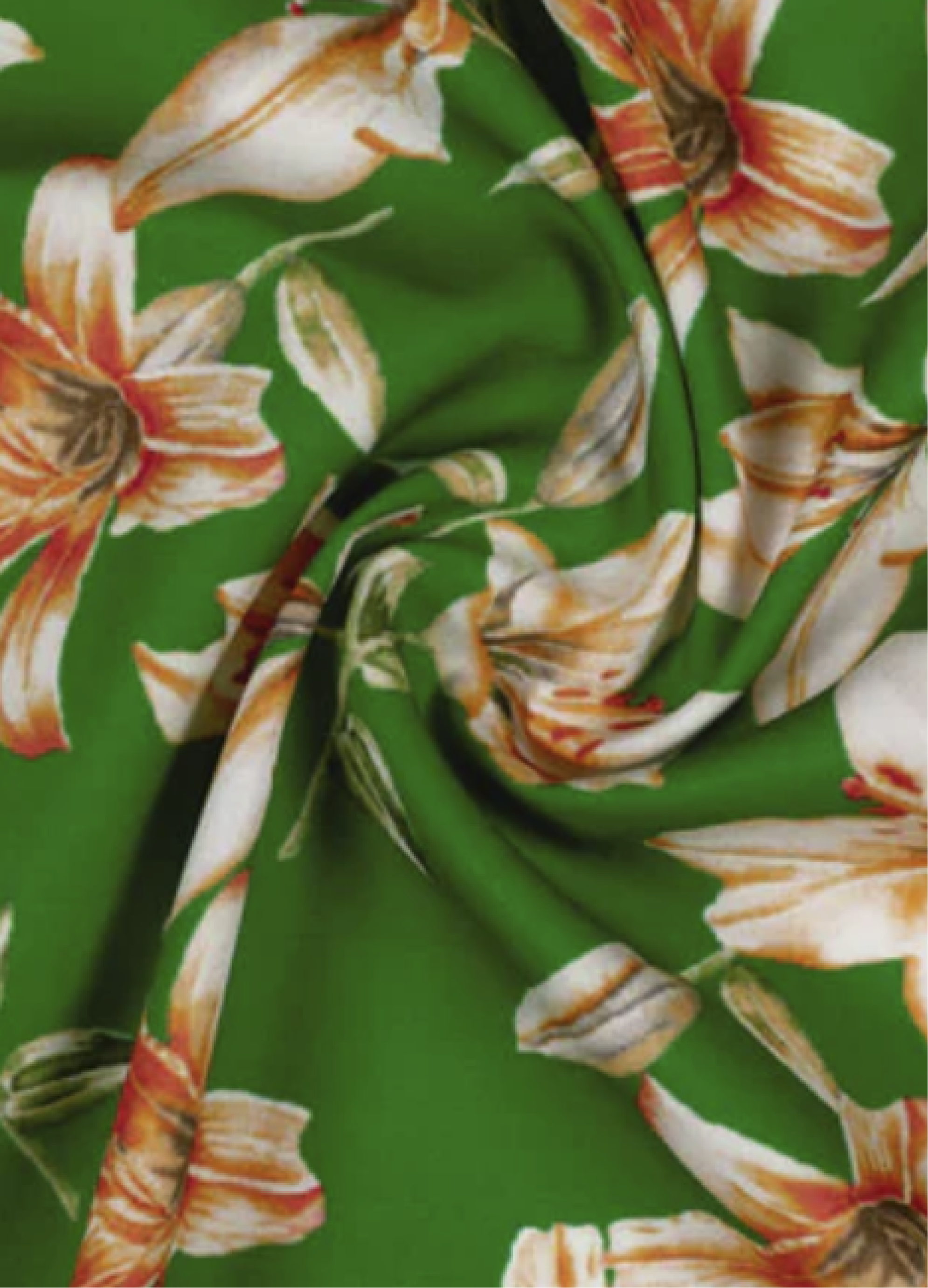 Green Tricolor Floral Print