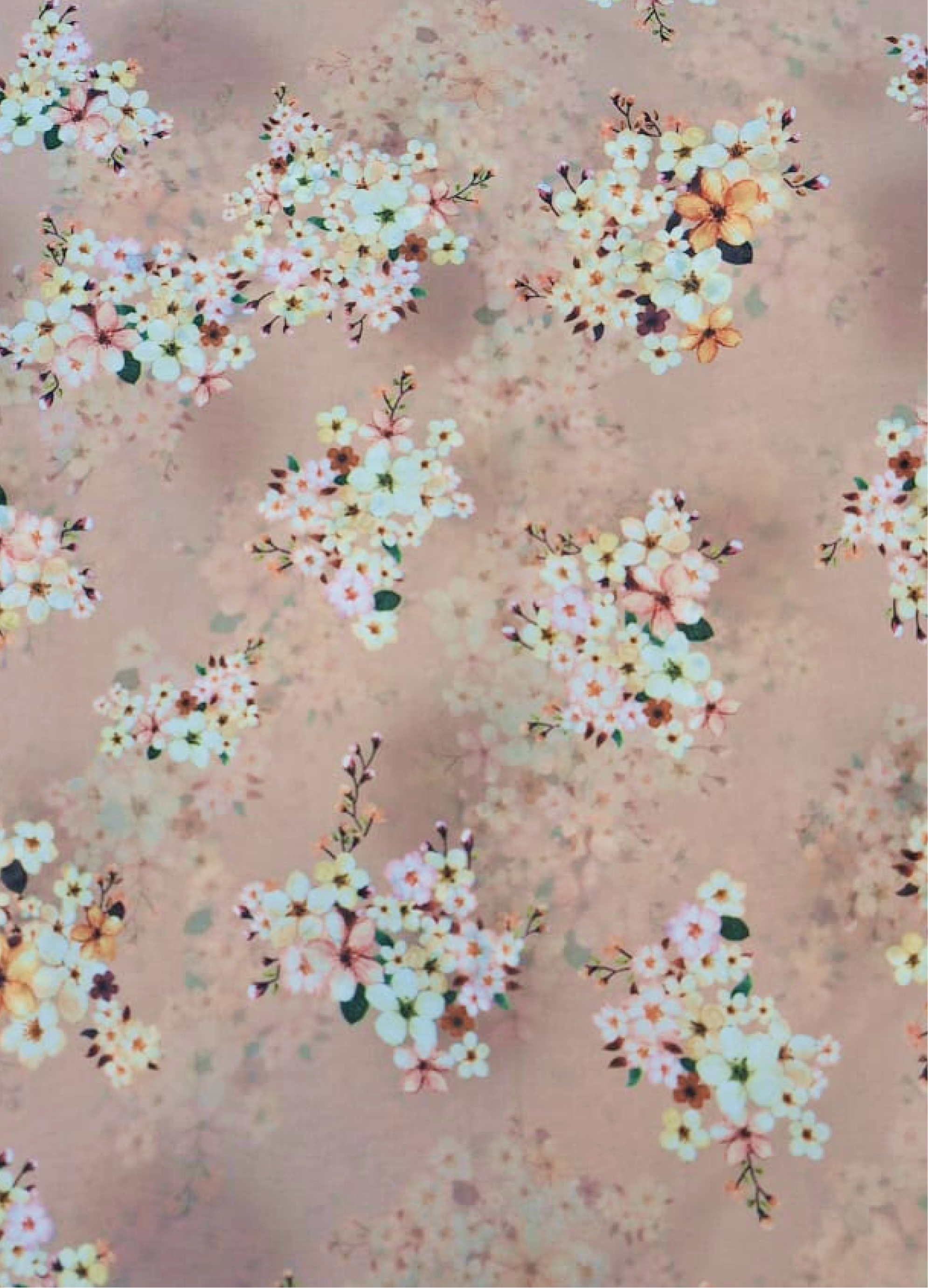 Peach And Cream Floral Print