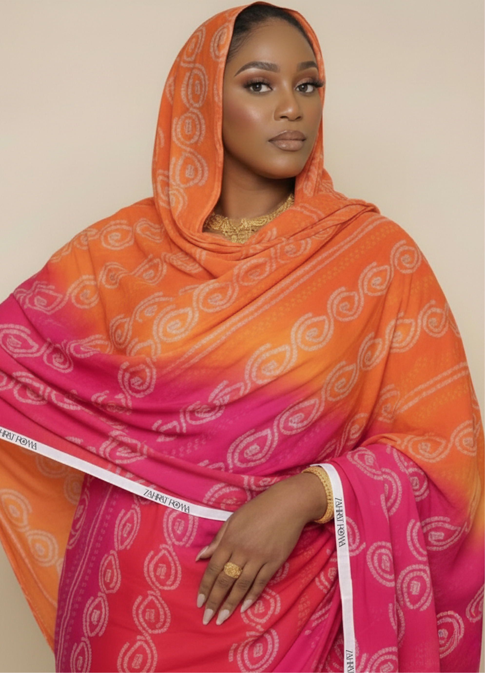 Candy Red And Carrot Orange Bandhanii Print