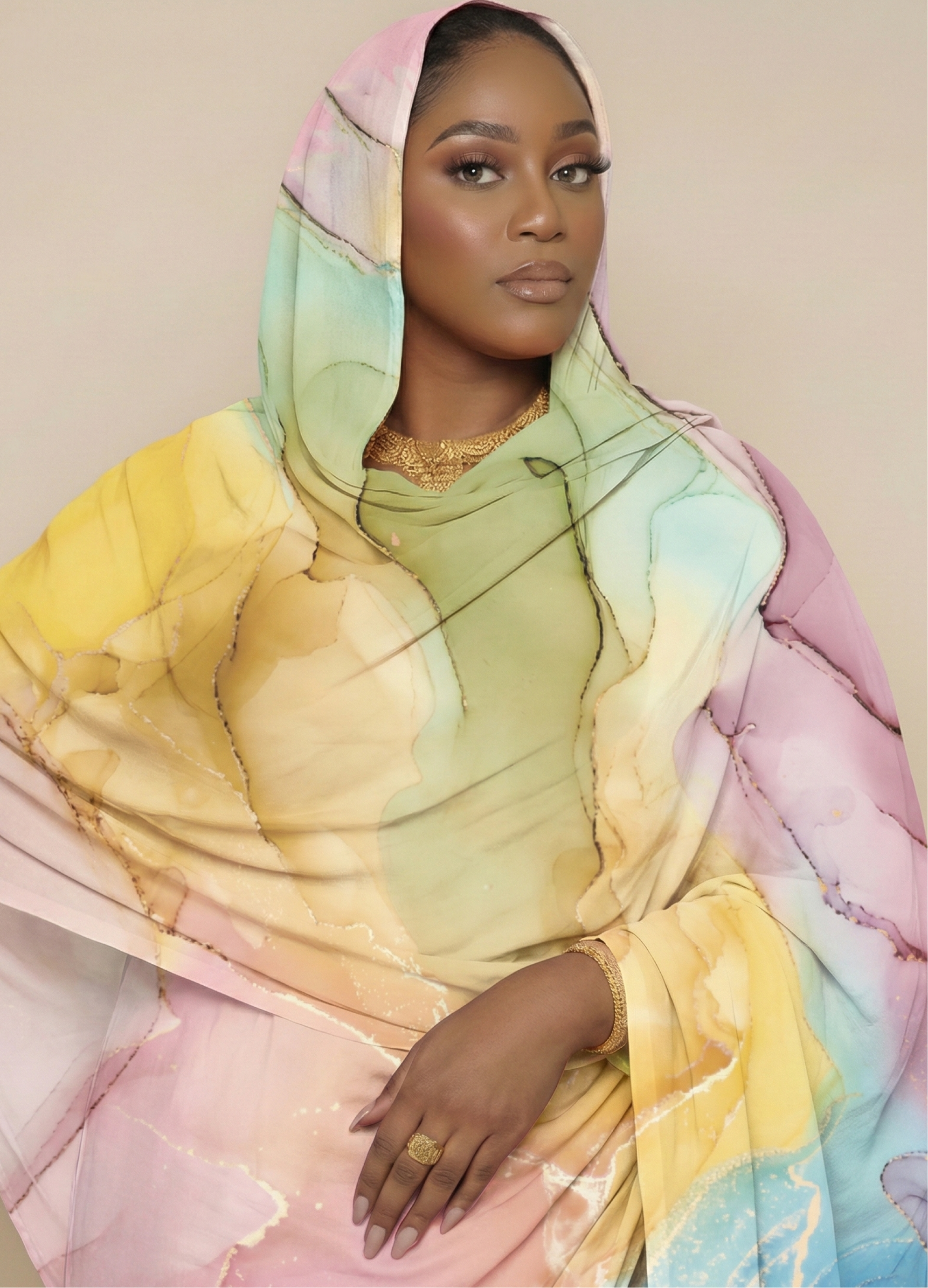 Multicolored marble print