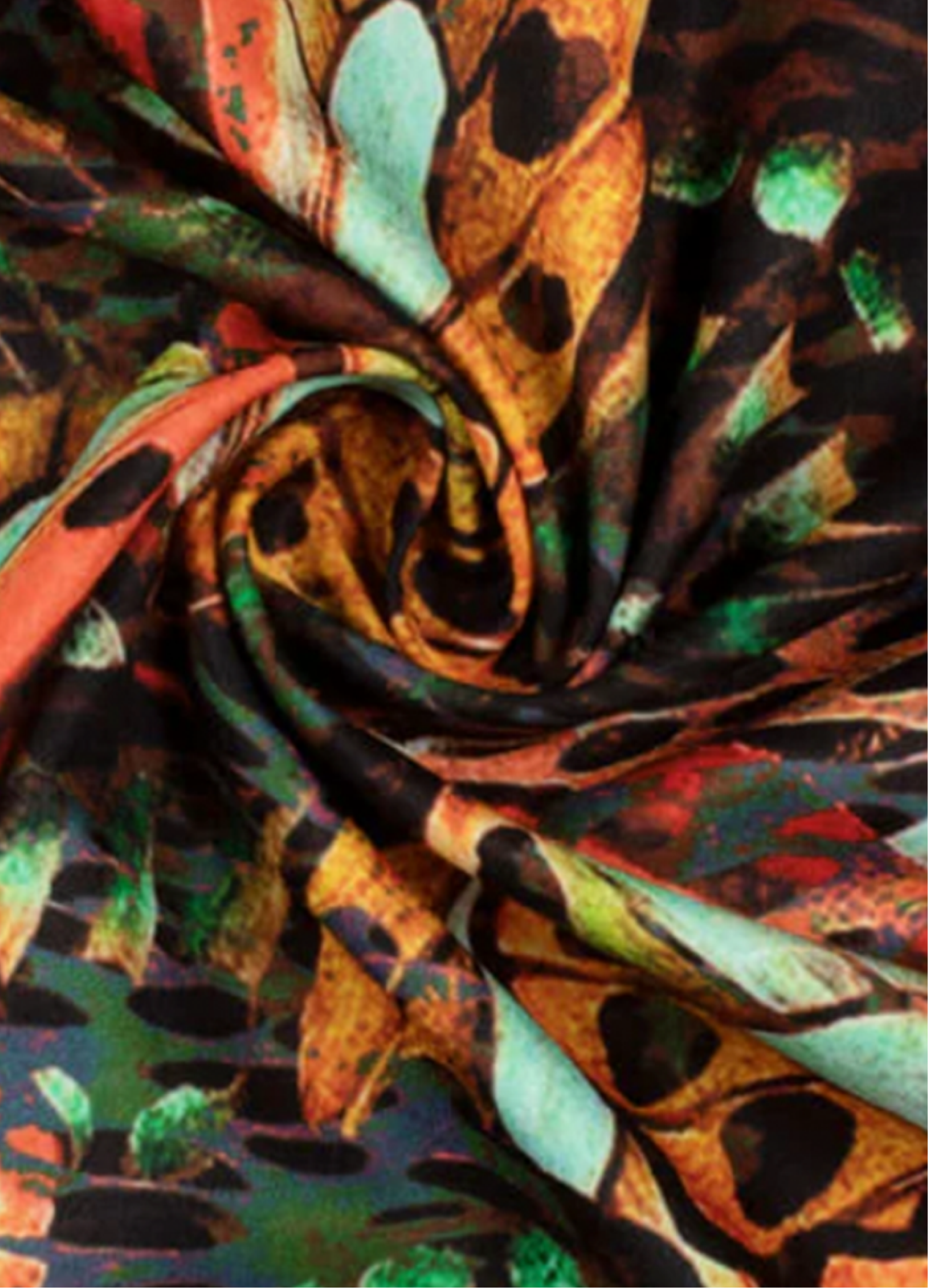 Tricolor Floral Pattern Digital Print