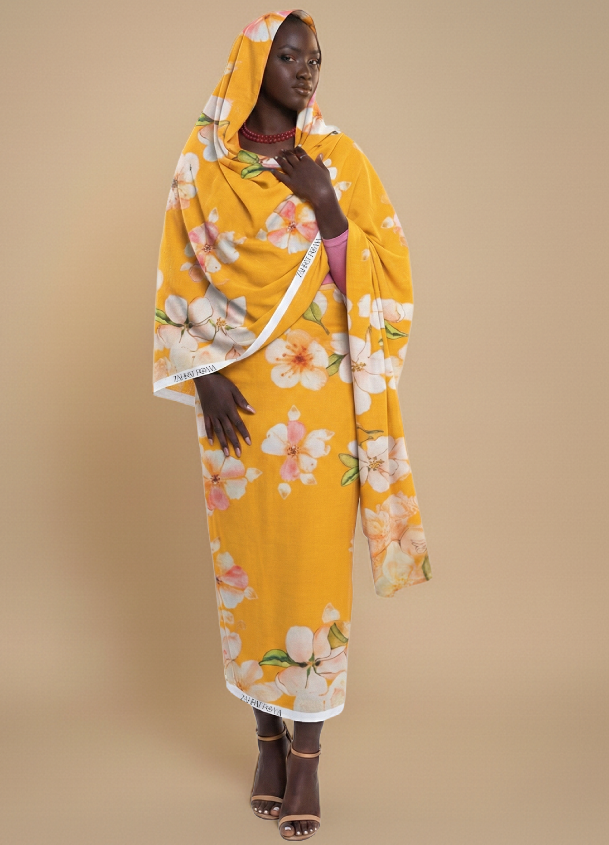 Honey Yellow And Orange Floral Print