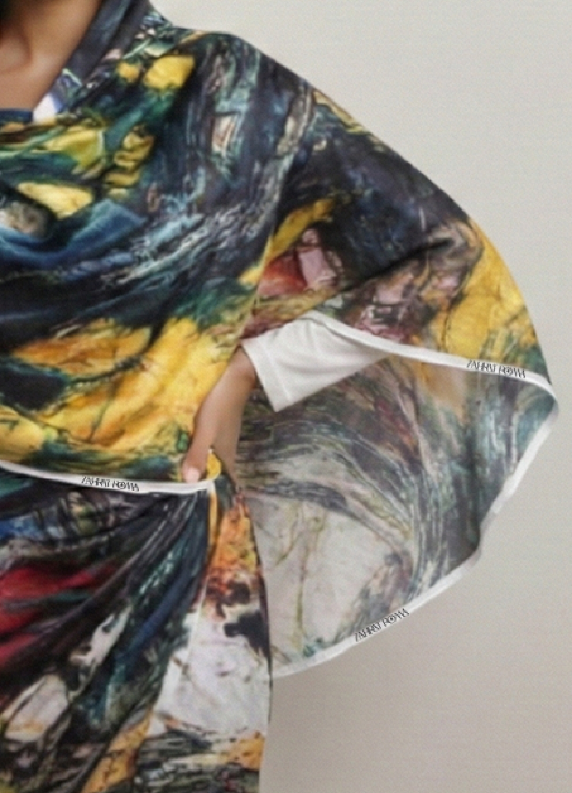 Honey Yellow And Dark Red Abstract Print