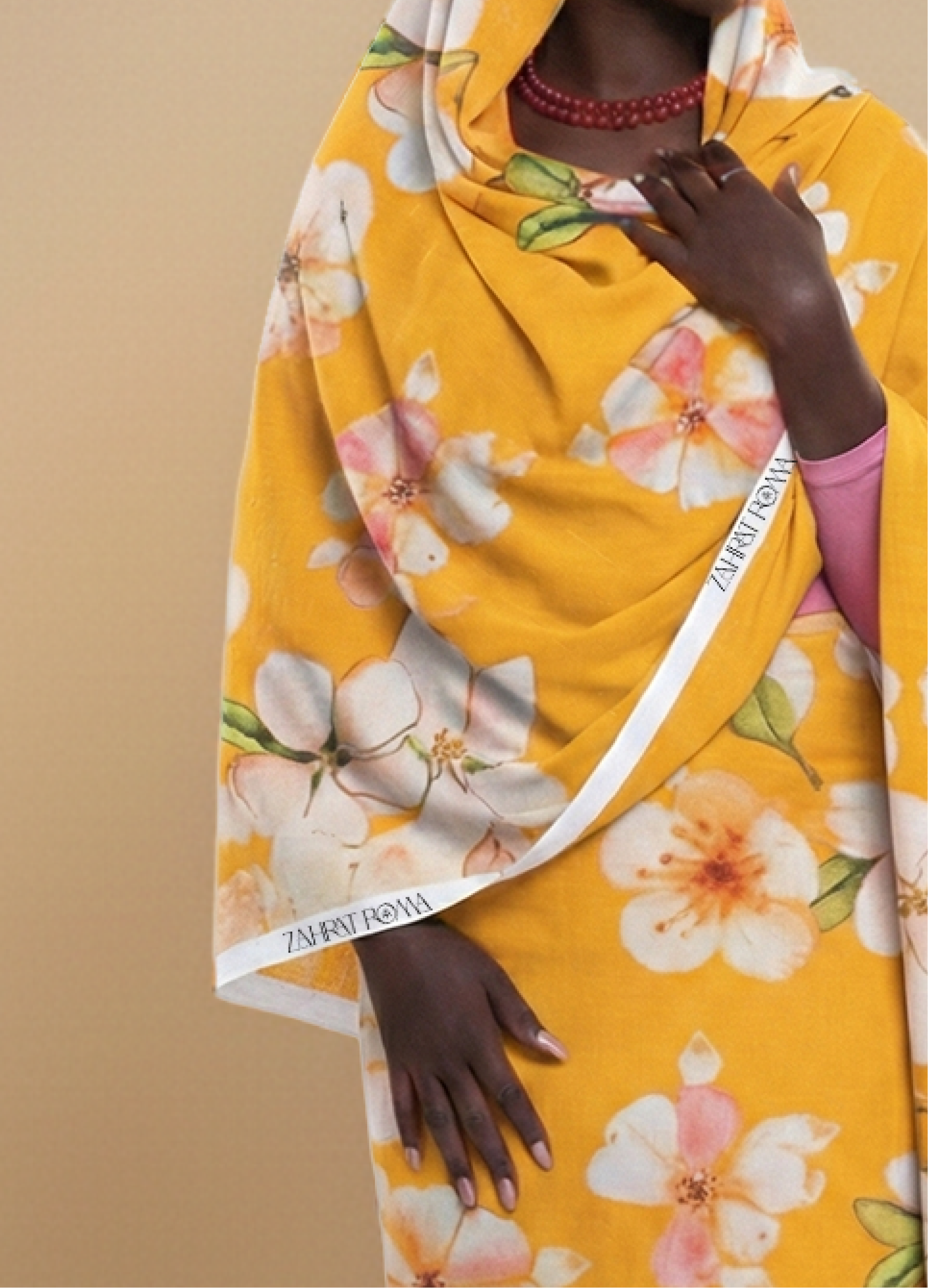 Honey Yellow And Orange Floral Print