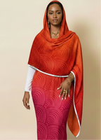 Orange Bandhani Ombre Digital Print