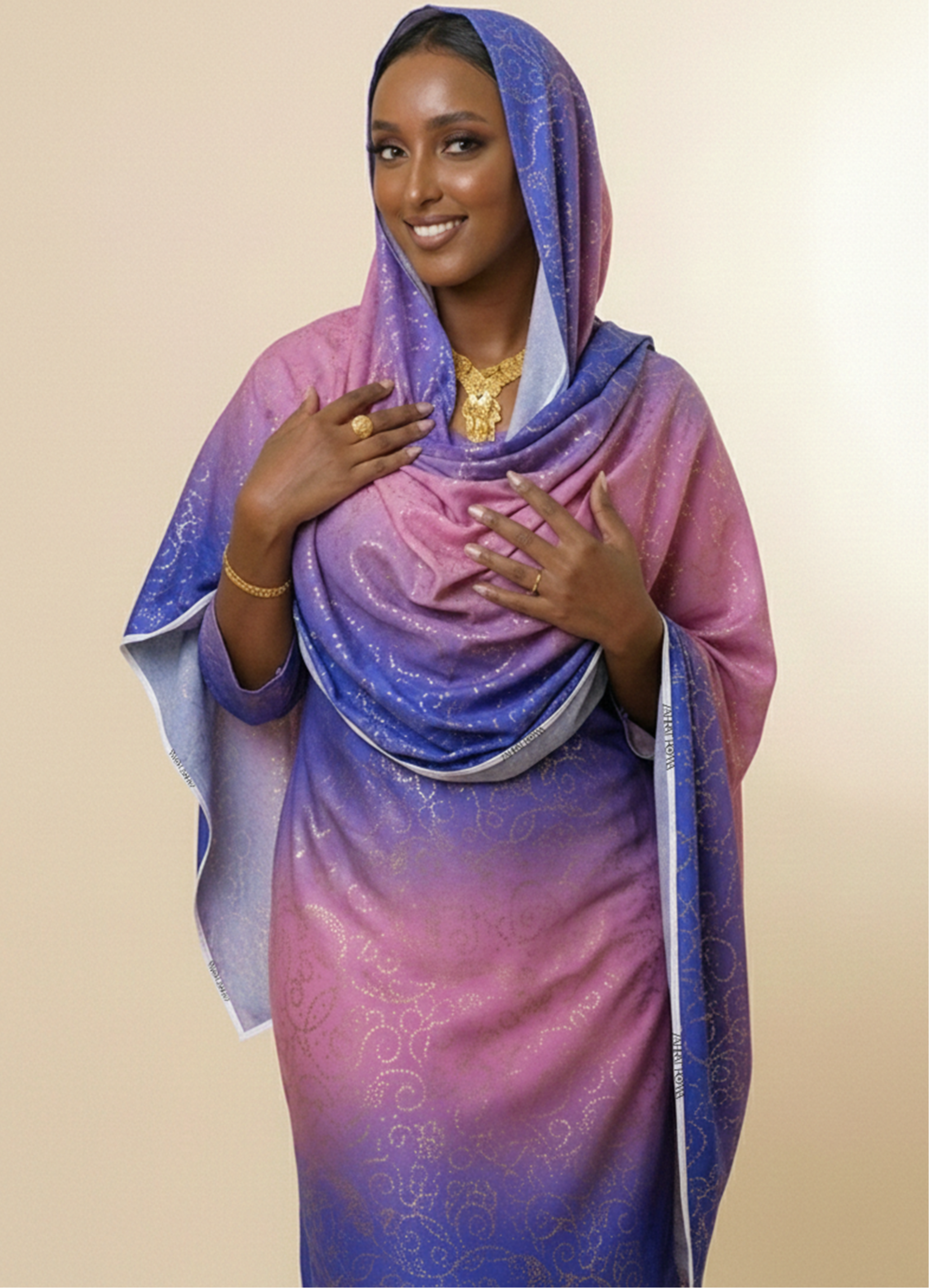 Persian Blue And Beige Bandhanii Print