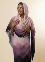 Plum Purple And Peach Geometric Print