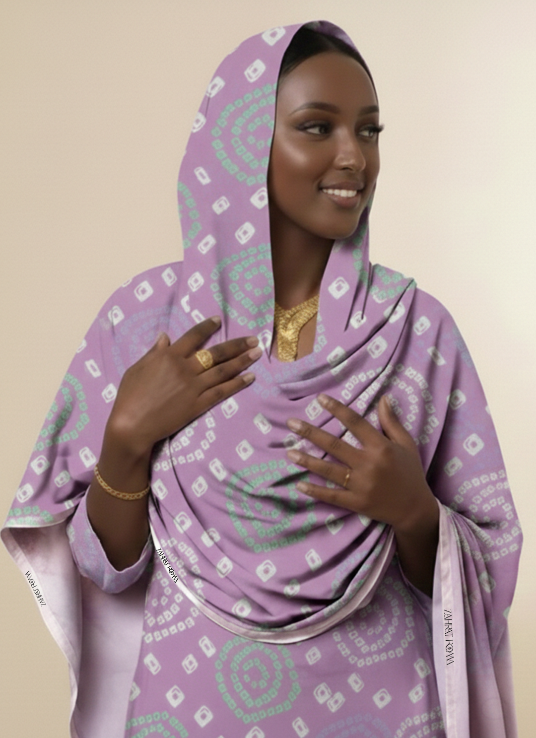 Sangria Purple & White Bandhani Print